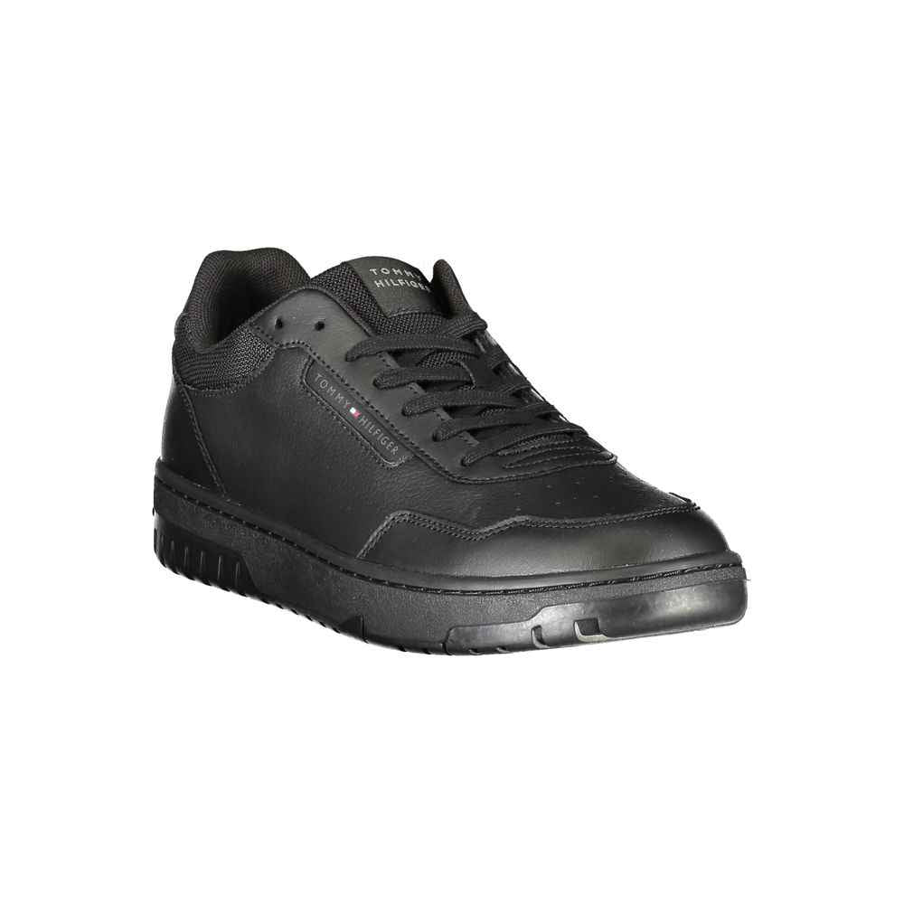 Tommy Hilfiger Black Leather Men Sneaker