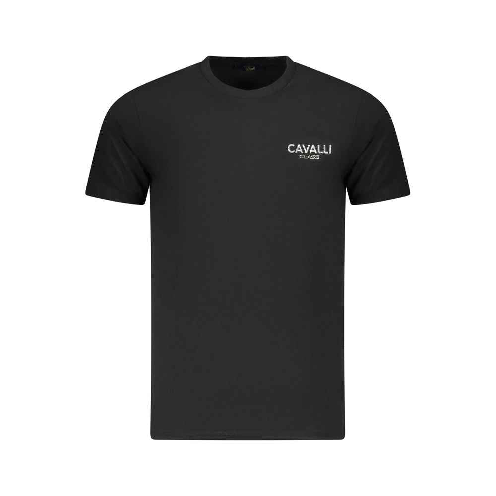 Cavalli Class Black Cotton Men T-Shirt
