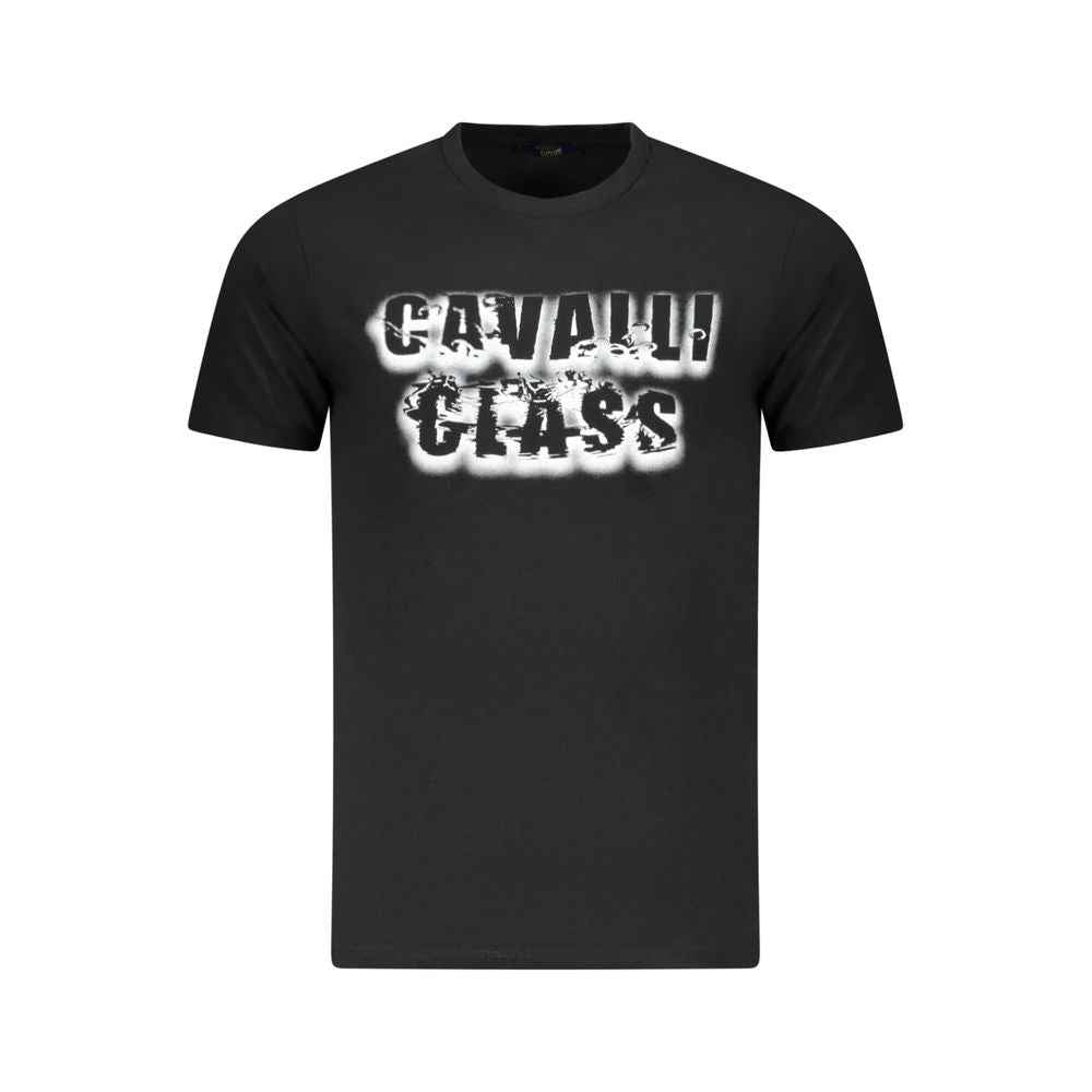 Cavalli Class Black Cotton Men T-Shirt