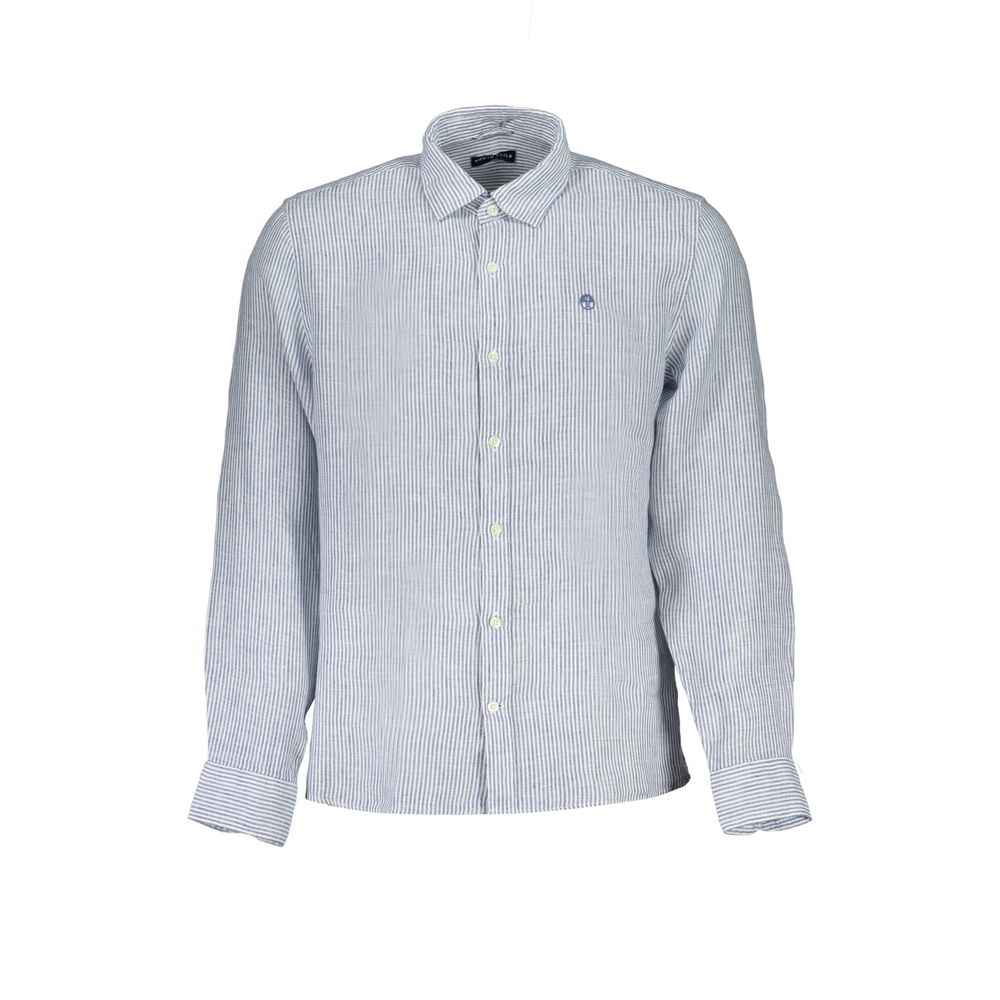 North Sails Blue Linen Men Shirt
