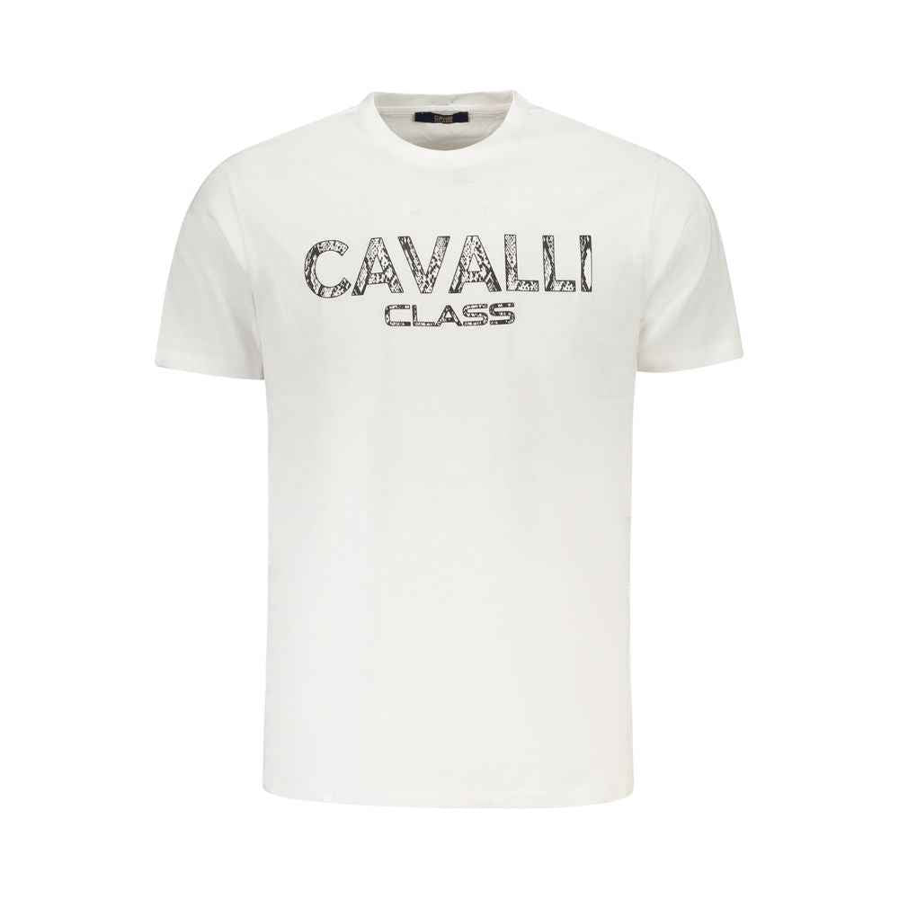 Cavalli Class White Cotton Men T-Shirt