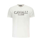 Cavalli Class White Cotton Men T-Shirt