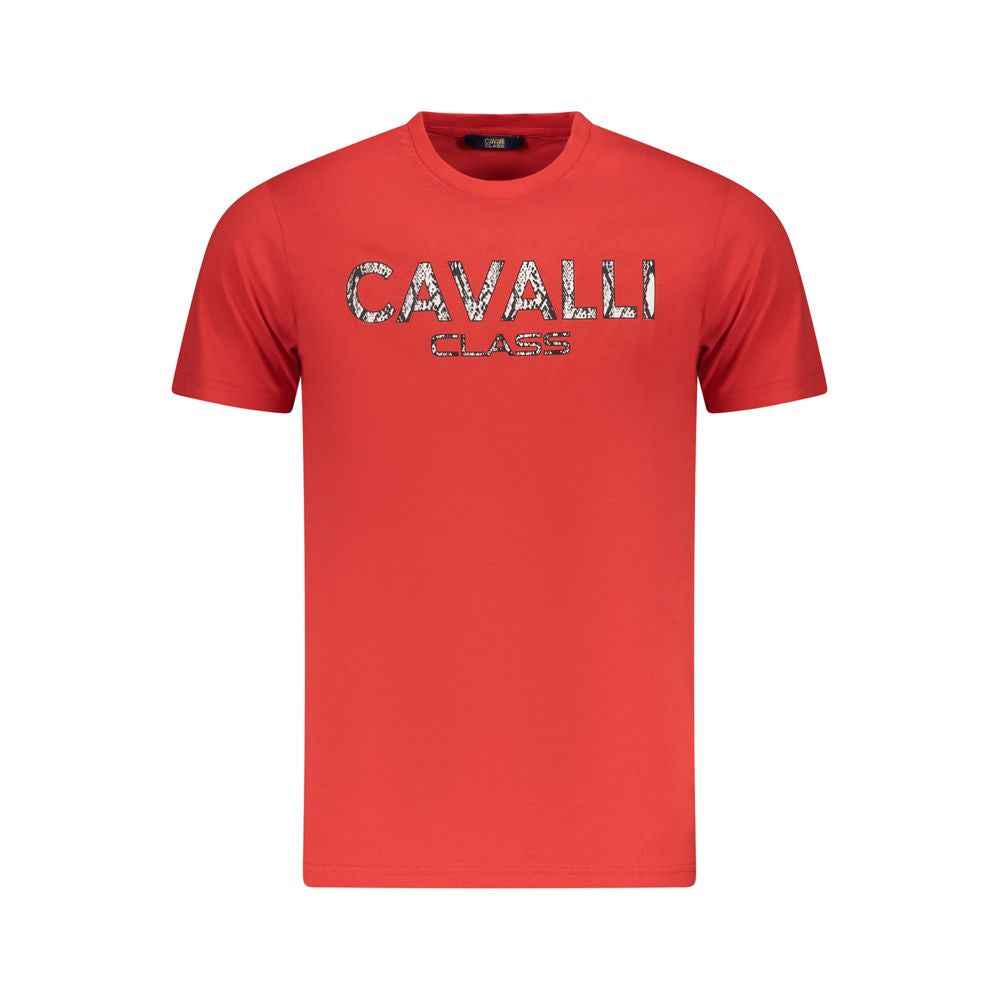 Cavalli Class Red Cotton Men T-Shirt