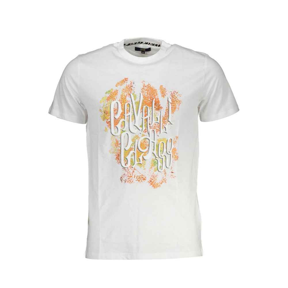 Cavalli Class White Cotton Men T-Shirt