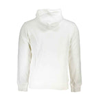 La Martina White Cotton Men Sweater with Hood and Zip Pockets
