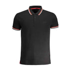 Cavalli Class Black Cotton Men Polo Shirt