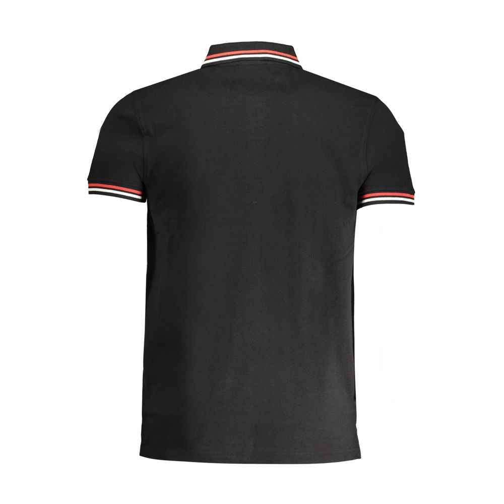 Cavalli Class Black Cotton Men Polo Shirt