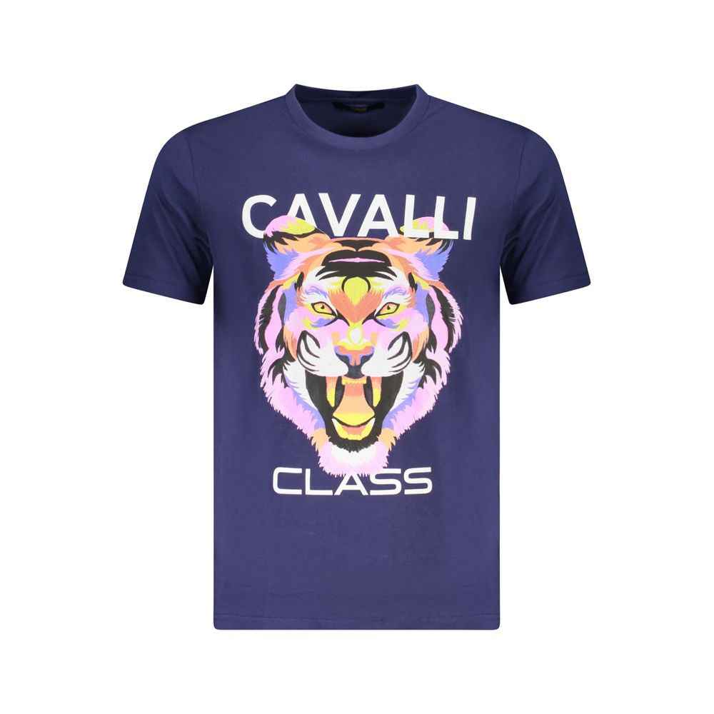 Cavalli Class Blue Cotton Men T-Shirt