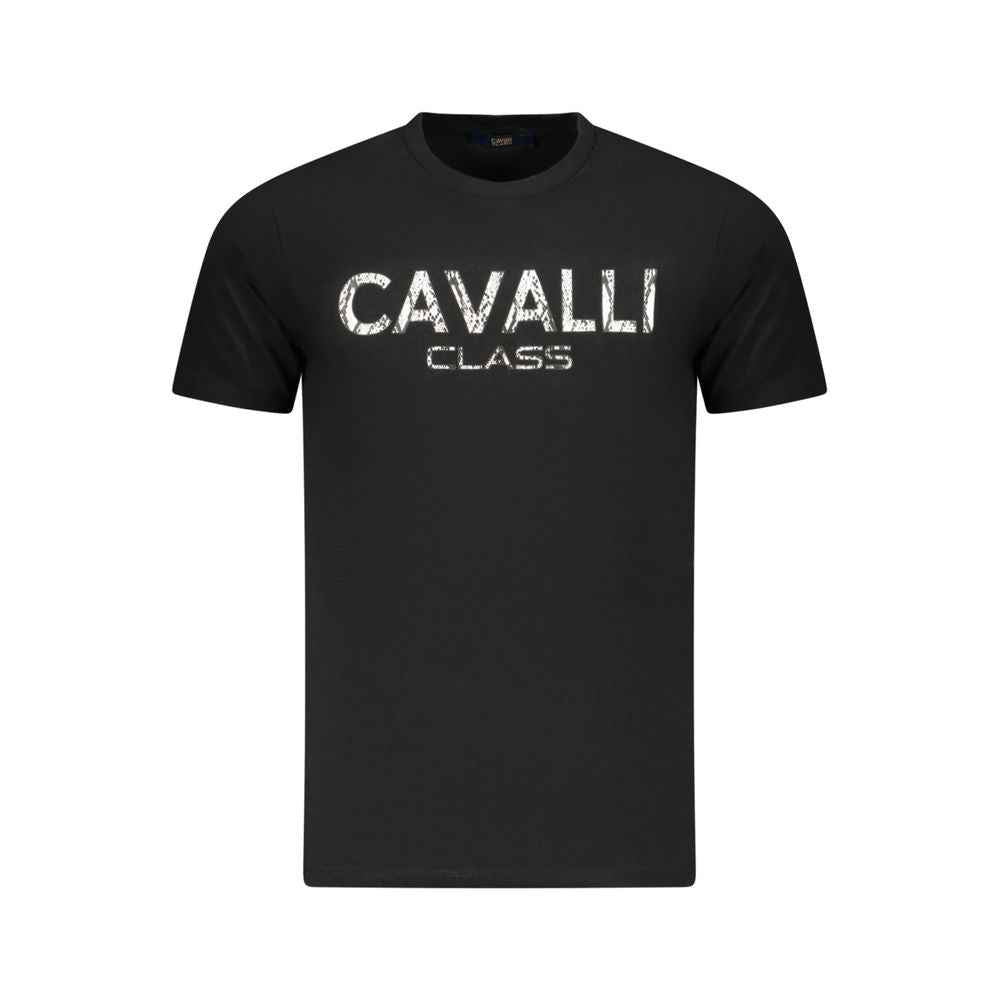 Cavalli Class Black Cotton Men T-Shirt