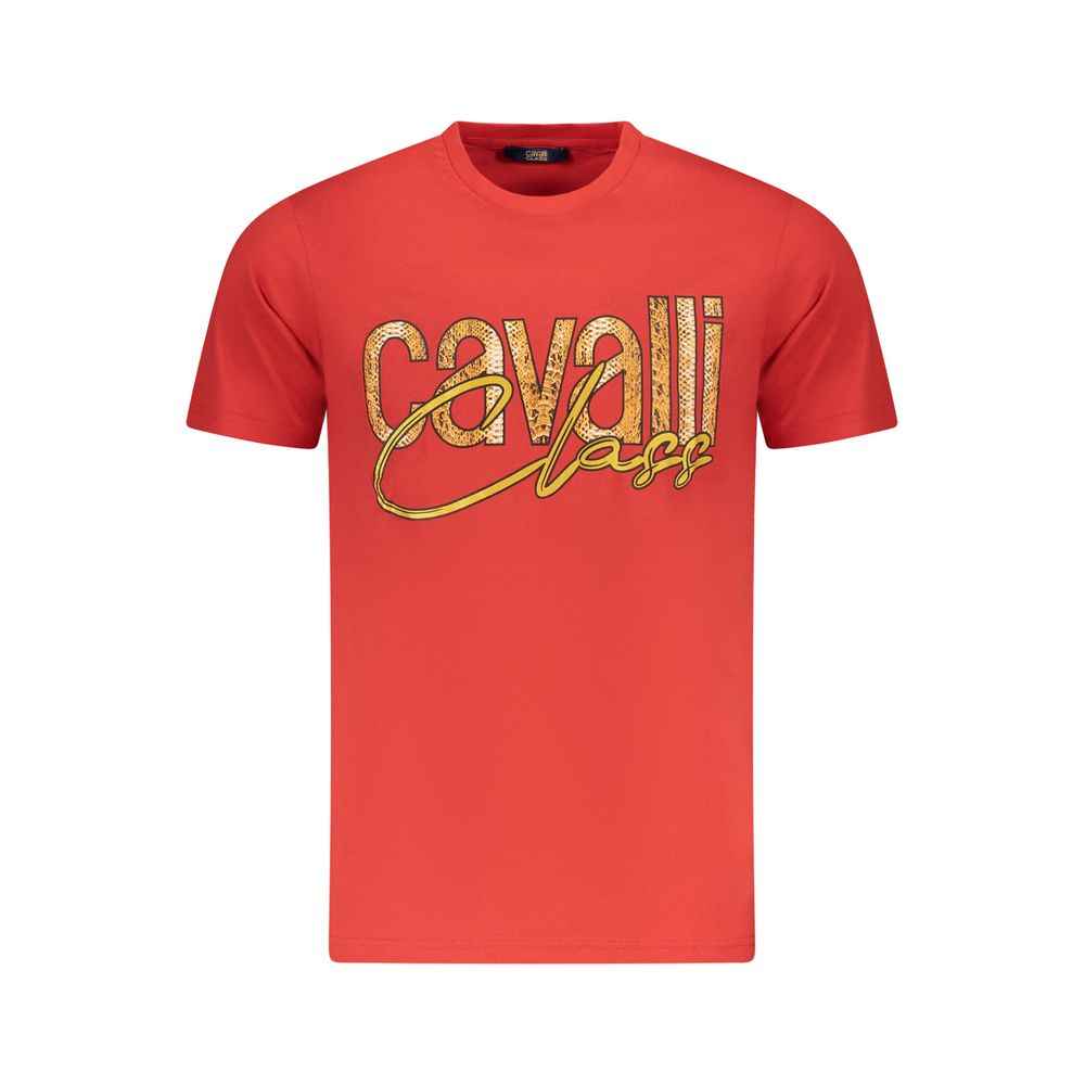 Cavalli Class Red Cotton Men T-Shirt