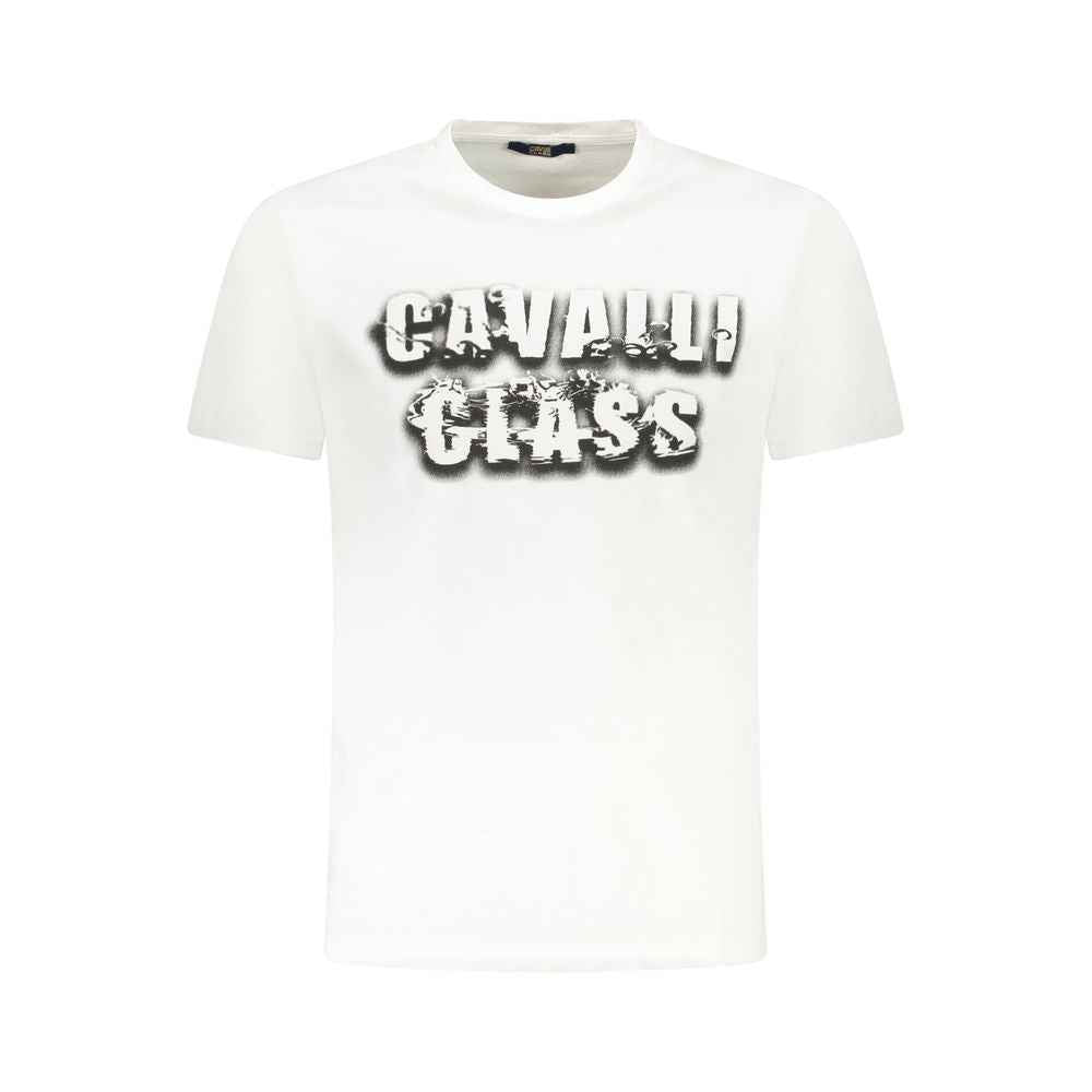 Cavalli Class White Cotton Men T-Shirt