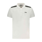 Cavalli Class White Cotton Men Polo Shirt