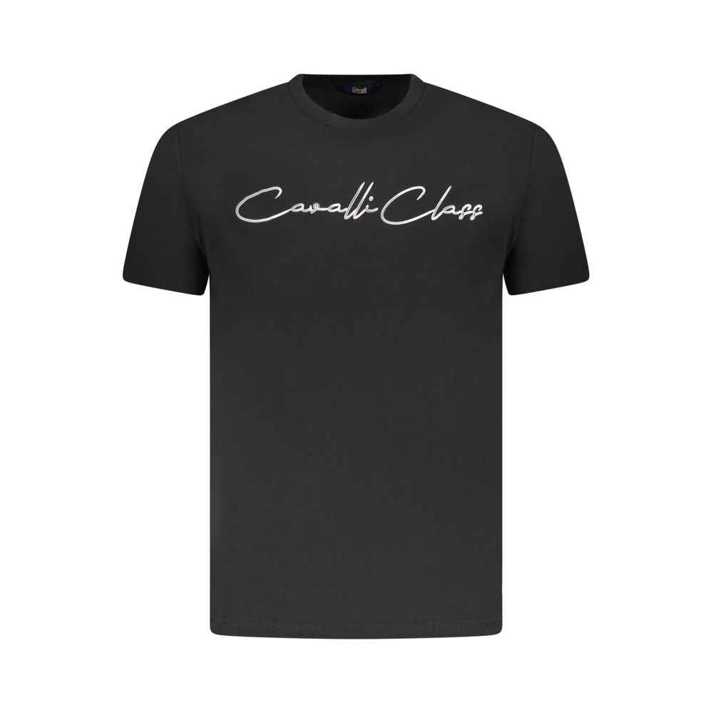 Cavalli Class Black Cotton Men T-Shirt