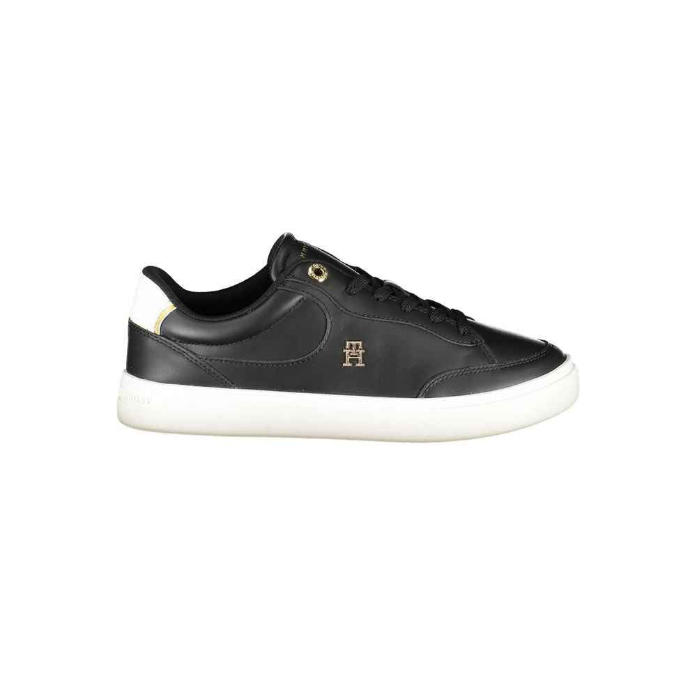 Tommy Hilfiger Black Leather Women Sneaker