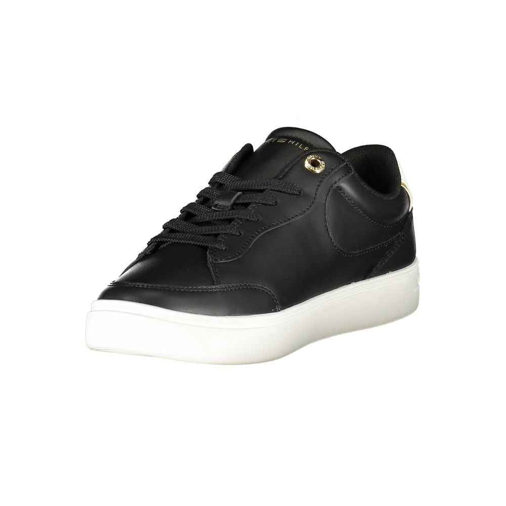 Tommy Hilfiger Black Leather Women Sneaker