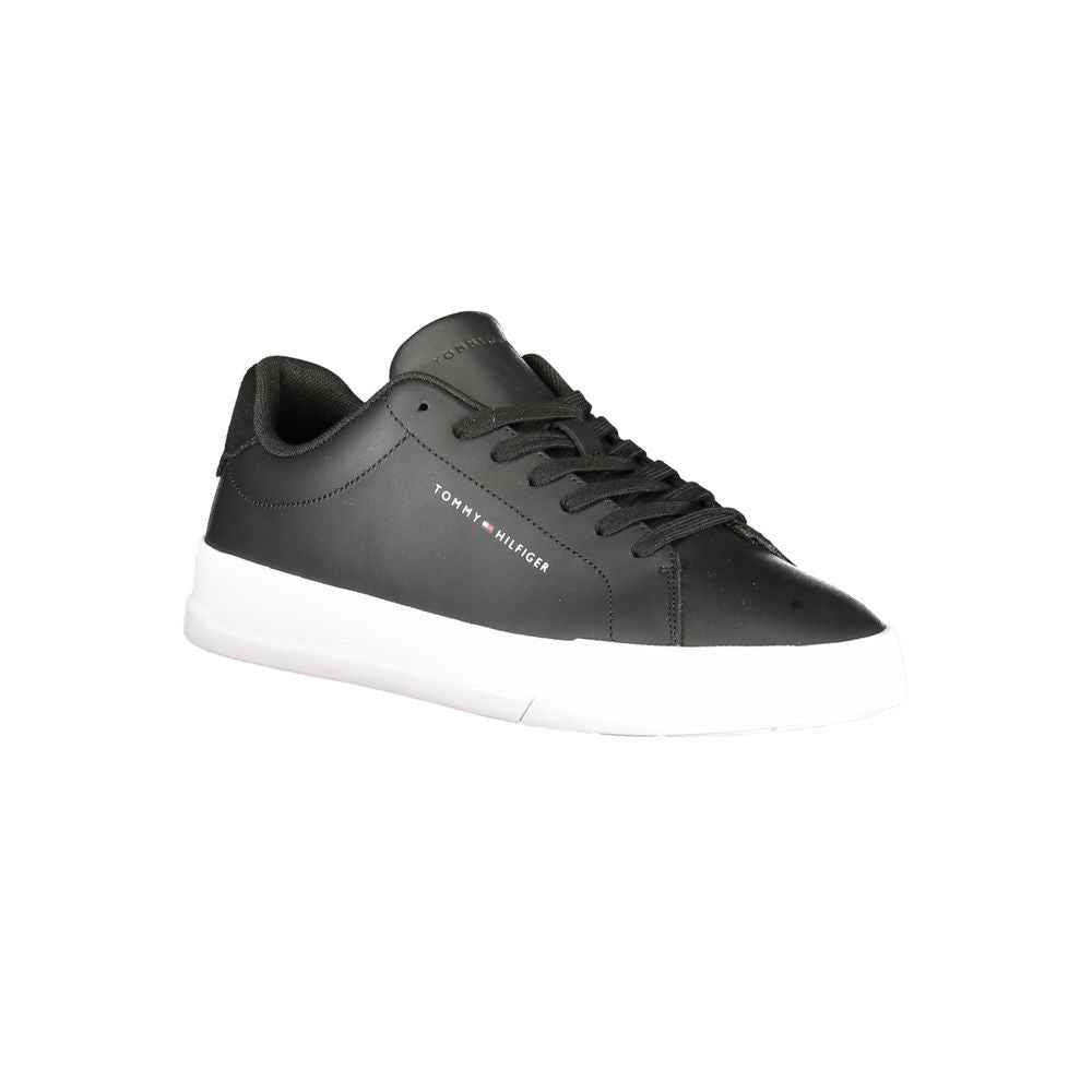 Tommy Hilfiger Black Leather Men Sneaker