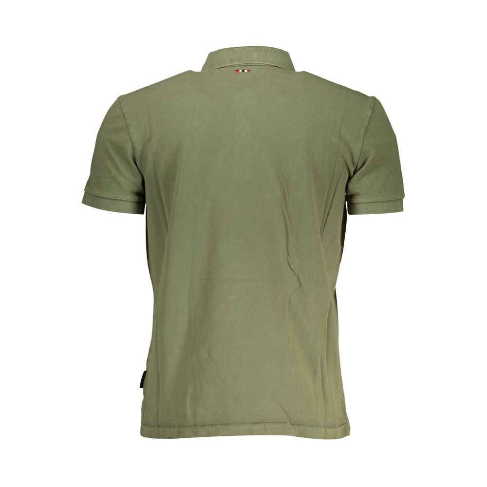 Napapijri Green Cotton Men Polo Shirt