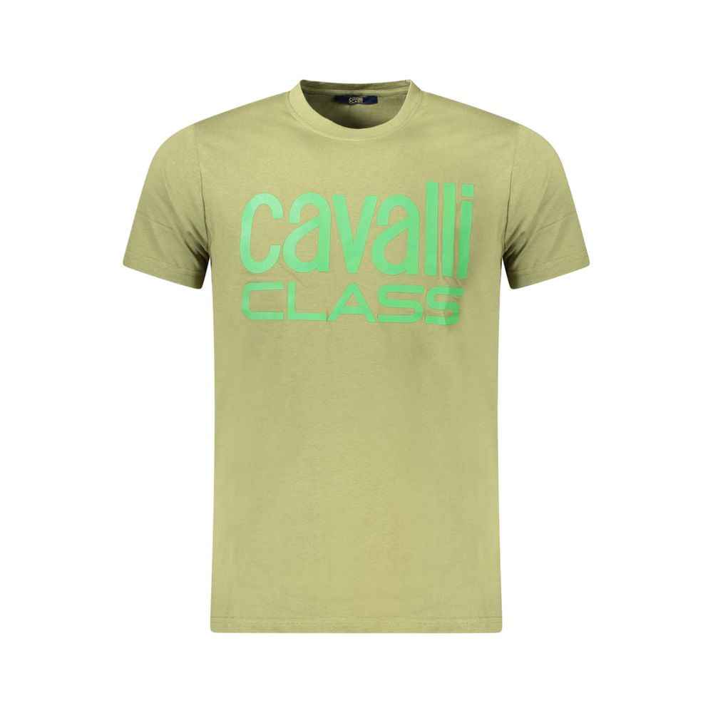 Cavalli Class Green Cotton Men T-Shirt