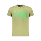 Cavalli Class Green Cotton Men T-Shirt
