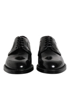 Dolce & Gabbana Black Leather Lace Up Derby Dress Formal Shoes