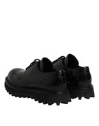 Dolce & Gabbana Black Leather Lace Up Derby Men Dress Shoes