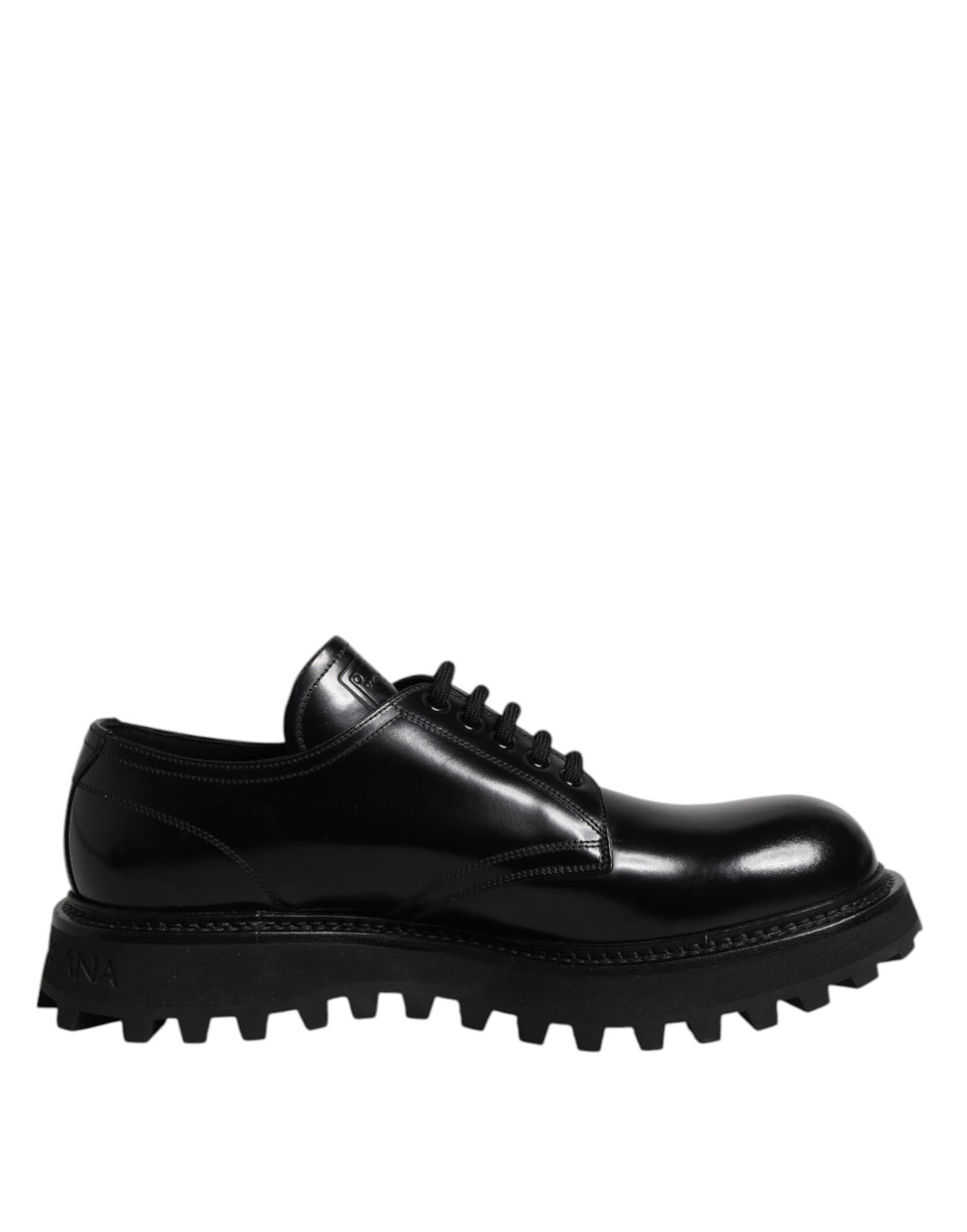 Dolce & Gabbana Black Leather Lace Up Derby Men Dress Shoes