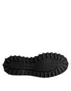 Dolce & Gabbana Black Leather Lace Up Derby Men Dress Shoes