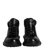 Dolce & Gabbana Black Leather Casual Mens Ankle Boots Shoes