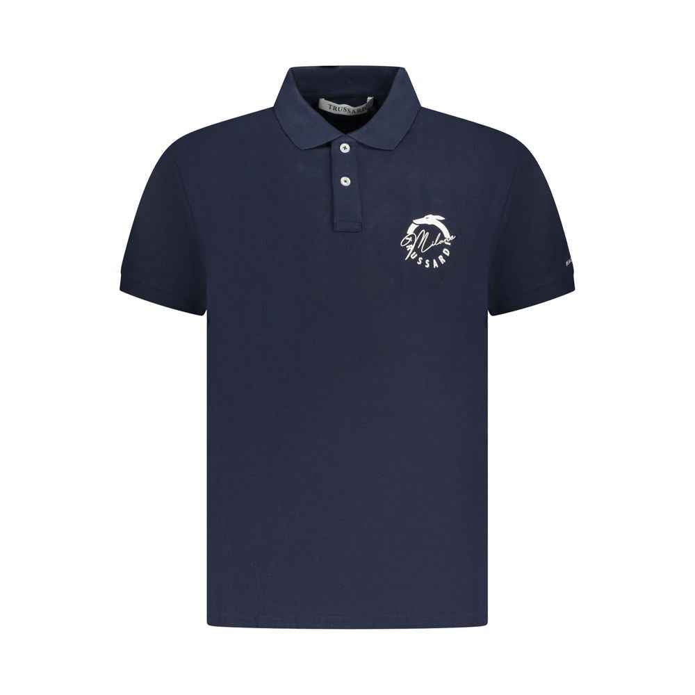 Trussardi Blue Cotton Men Polo Shirt