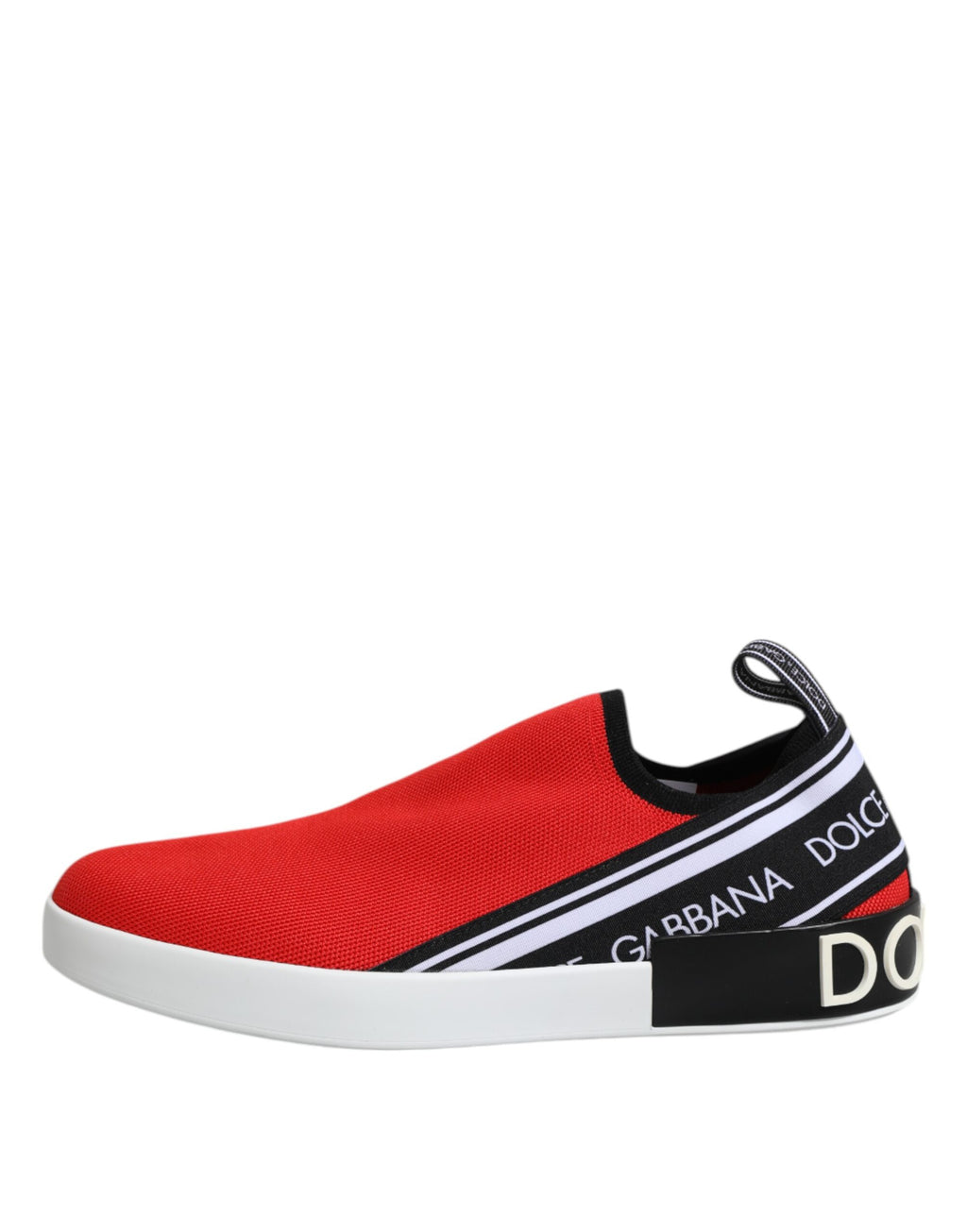 Dolce & Gabbana Red Logo Low Top Slip On Men Sneakers Shoes