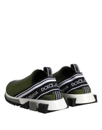 Dolce & Gabbana Green Black Slip On Sorrento Sneakers Shoes