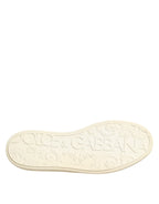 Dolce & Gabbana Black Leather Bee Crown Low Top Sneakers Shoes