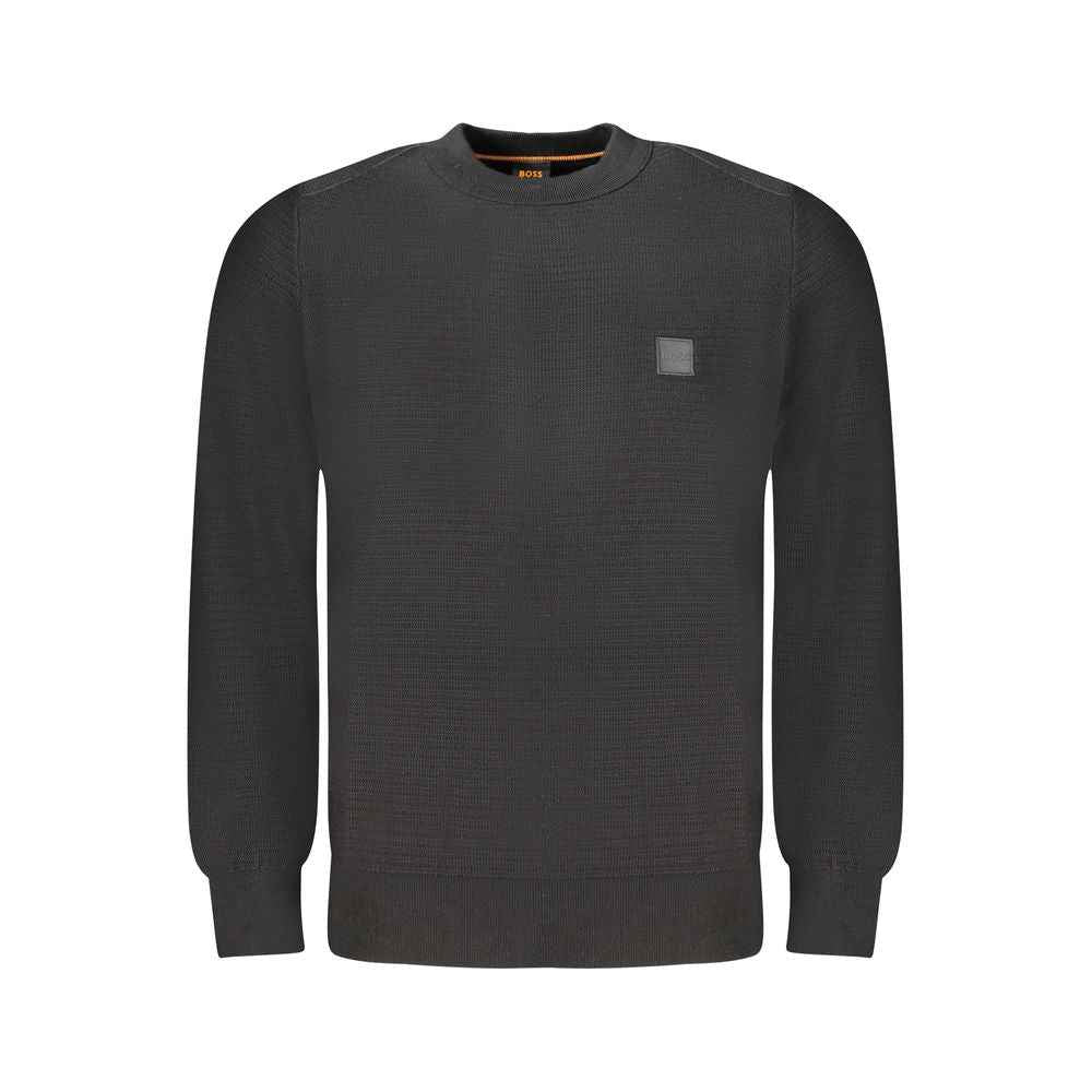 Hugo Boss Black Cotton Men Sweater