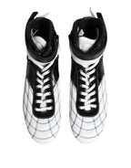 Dolce & Gabbana Black White Leather High Top Sneakers Shoes