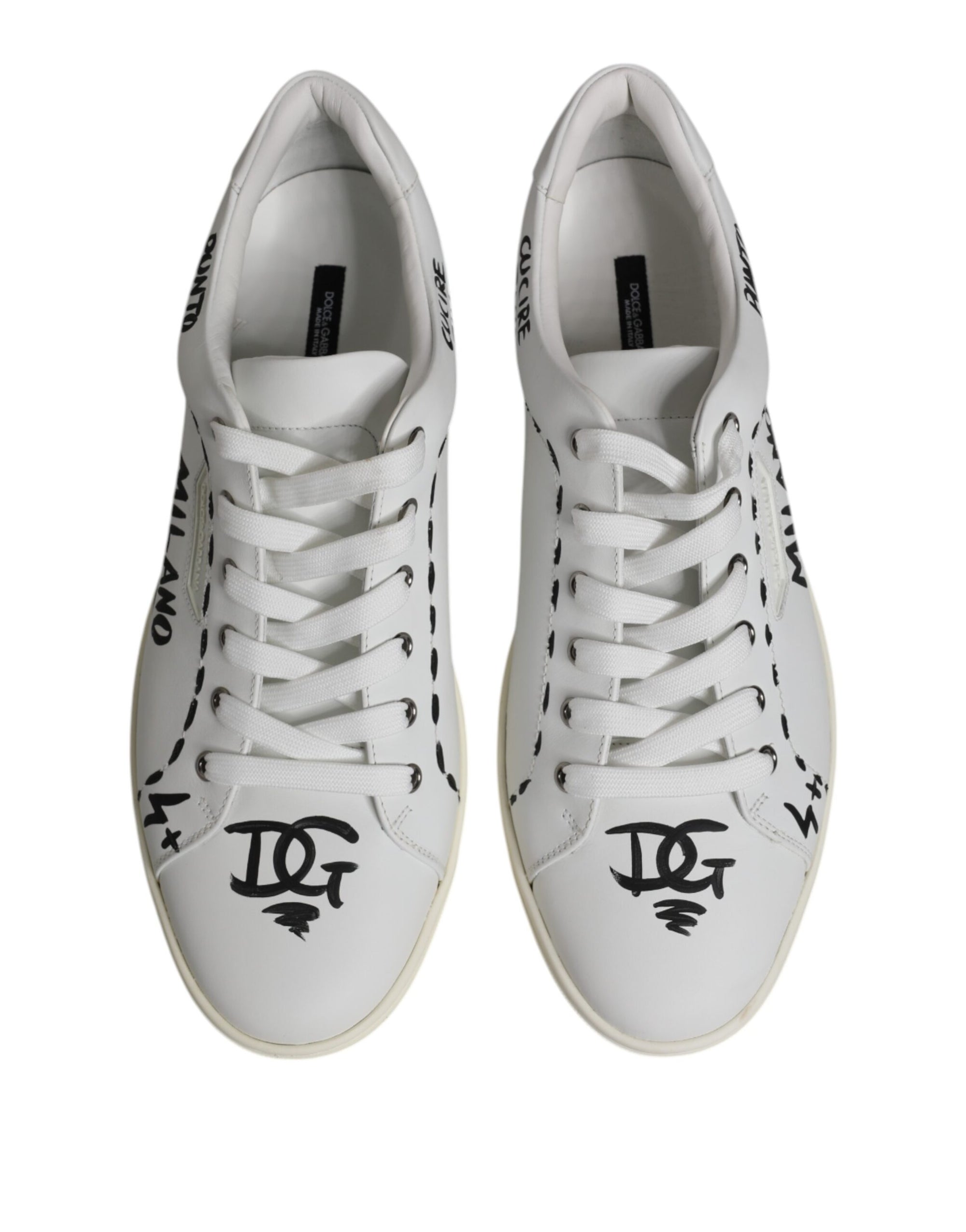 Dolce & Gabbana White London Calf Leather Men Sneakers Shoes