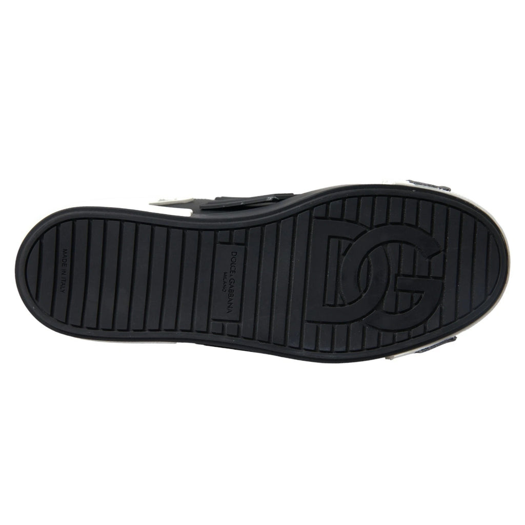 Dolce & Gabbana Black Leather Low Top Sneakers Portofino Shoes