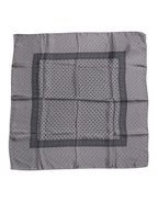 Dolce & Gabbana Gray Polka Dot Silk Square Men Foulard Scarf