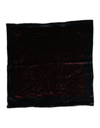 Dolce & Gabbana Black Red Viscose Square Men Foulard Scarf