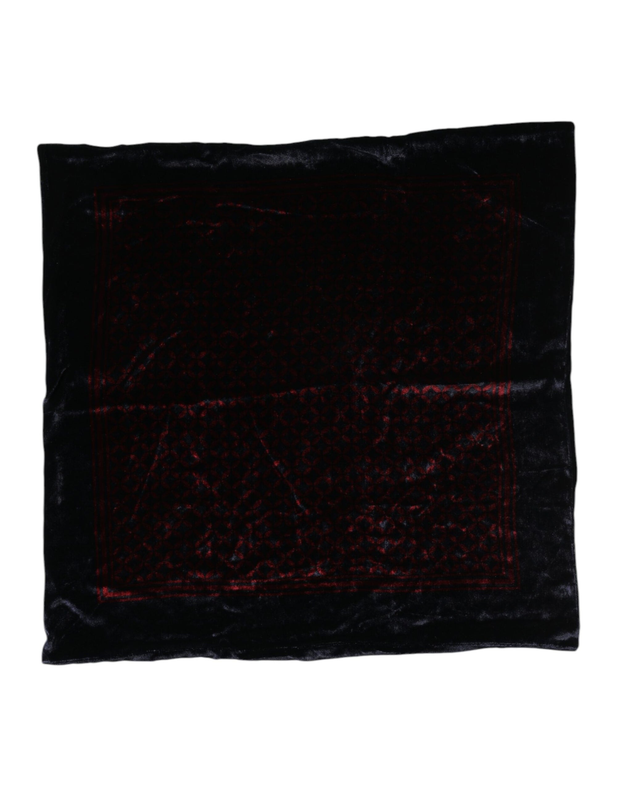 Dolce & Gabbana Black Red Viscose Square Men Foulard Scarf