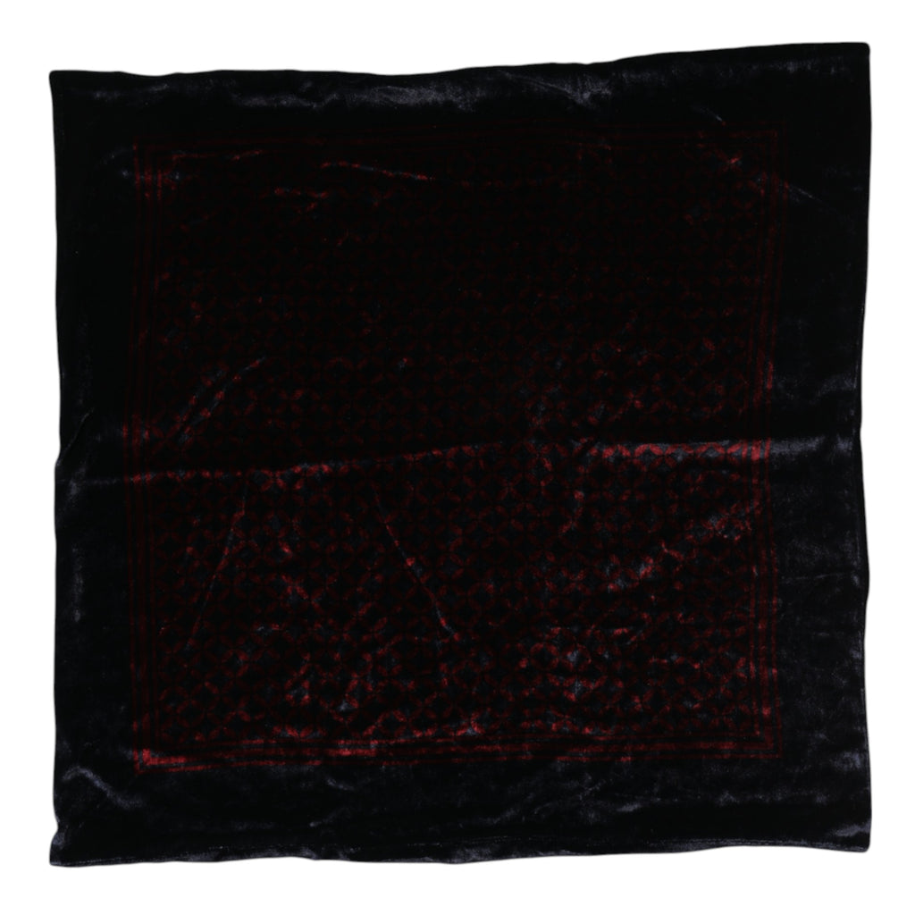 Dolce & Gabbana Black Red Viscose Square Men Foulard Scarf