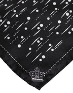 Dolce & Gabbana Black White Printed Square Men Foulard Scarf
