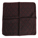 Dolce & Gabbana Maroon Black Printed Square Men Foulard Scarf
