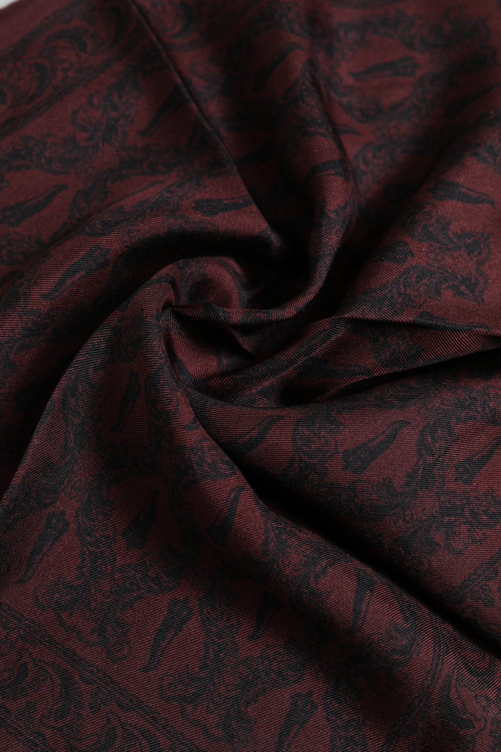 Dolce & Gabbana Maroon Black Printed Square Men Foulard Scarf