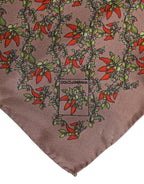 Dolce & Gabbana Brown Chilis Silk Square Men Foulard Scarf