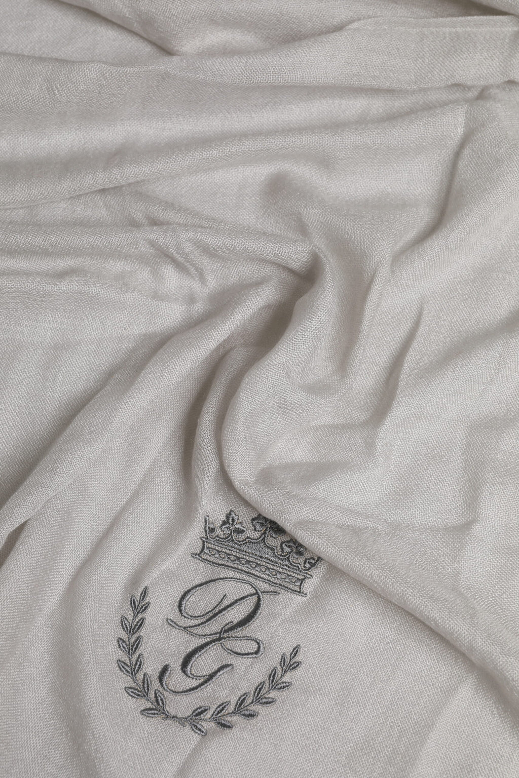 Dolce & Gabbana Gray DG Crown Neck Warmer Wrap Shawl Scarf