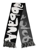 Dolce & Gabbana Black Logo Neck Warmer Wrap Men Shawl Scarf