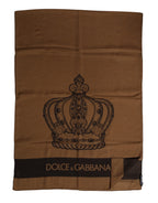 Dolce & Gabbana Brown DG Crown Neck Warmer Men Foulard Scarf