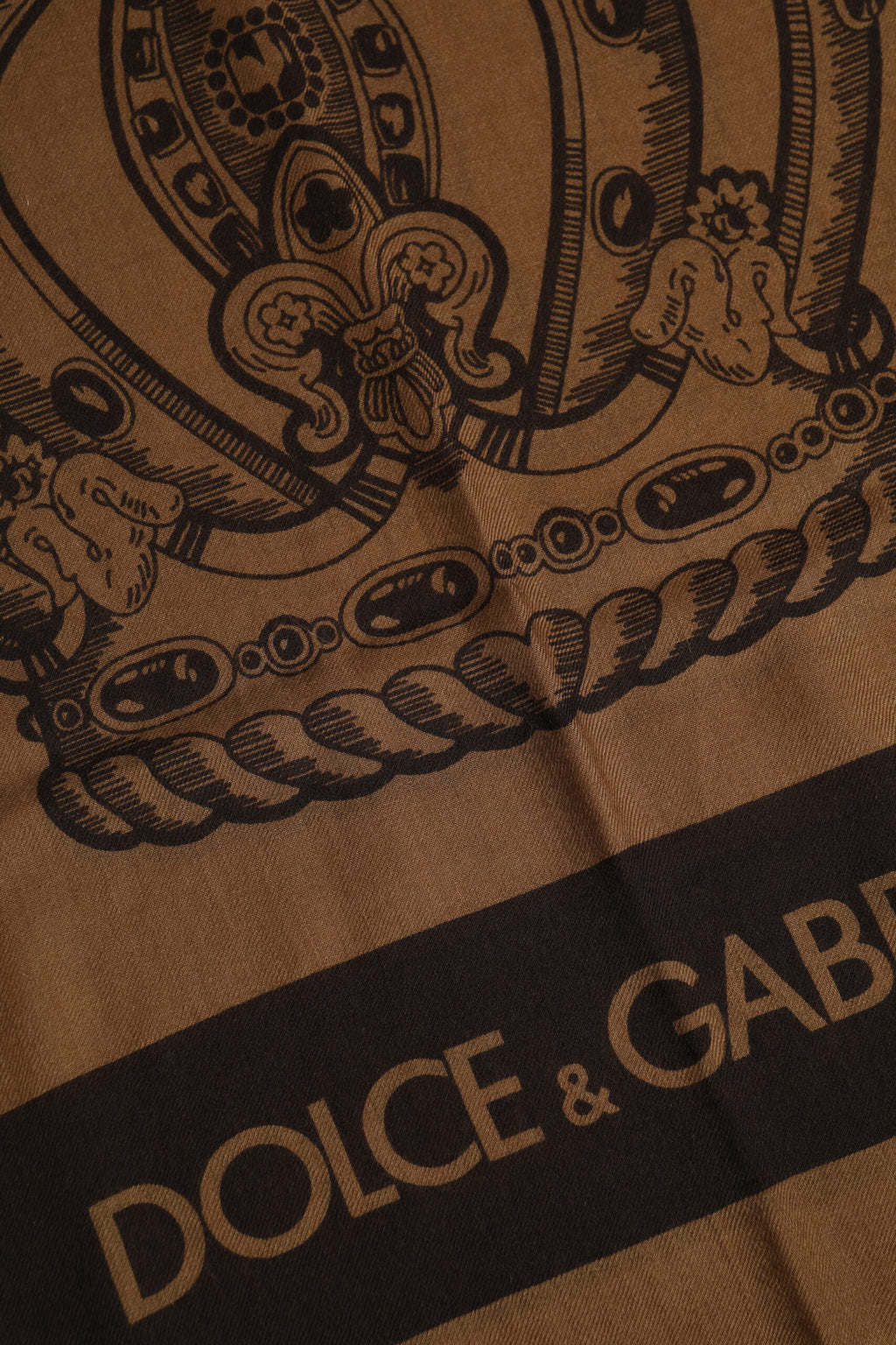 Dolce & Gabbana Brown DG Crown Neck Warmer Men Foulard Scarf