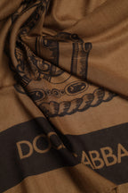 Dolce & Gabbana Brown DG Crown Neck Warmer Men Foulard Scarf