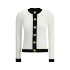 Balmain White Viscose Cardigan